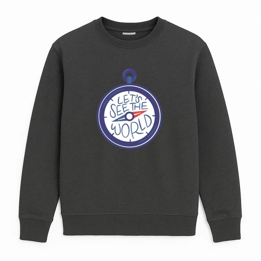 Adventure Themed Compass Illustration With Motivational Quote Sweatshirt