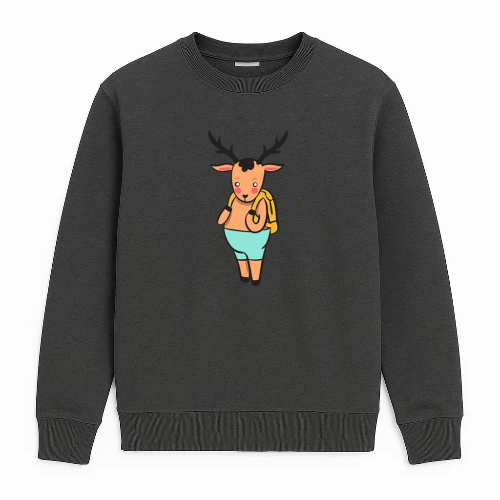 Cute Brown Deer Hiking Backpack Sweatshirt