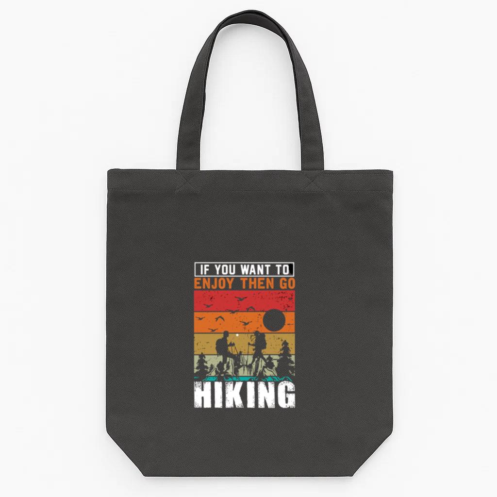 Fisher Hiking Happy Vintage Tote Canvas Bag