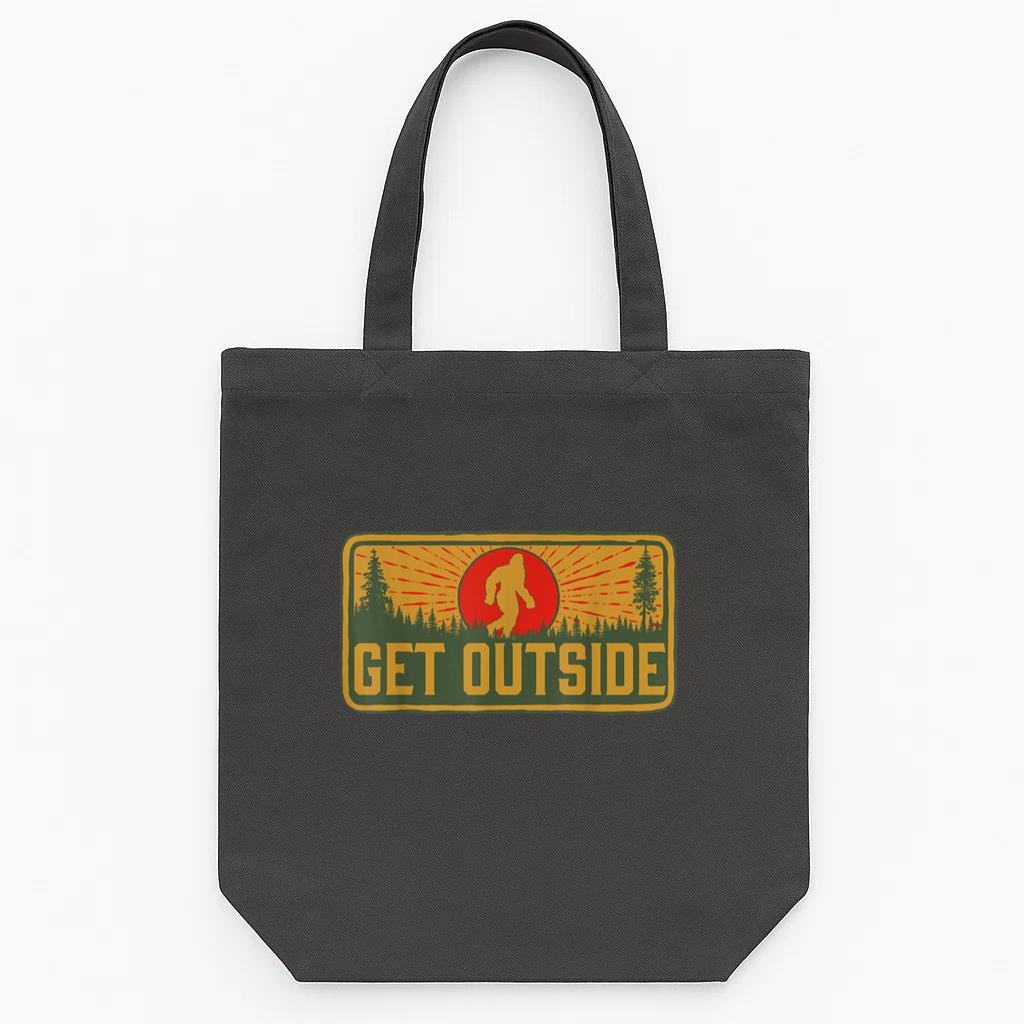 Get Outside Vintage Bigfoot Hiking Tote Canvas Bag