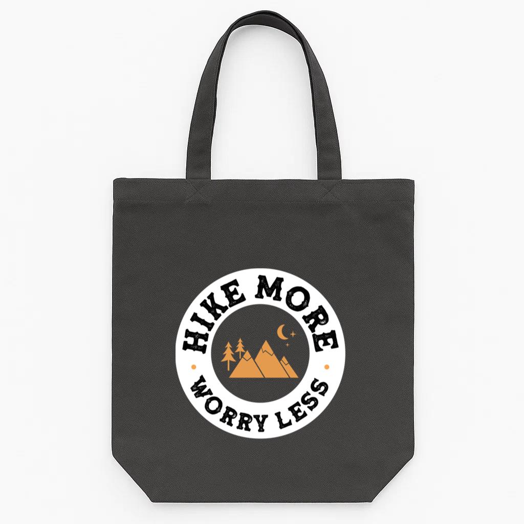 Hike More Worry Less Hiking Tote Canvas Bag