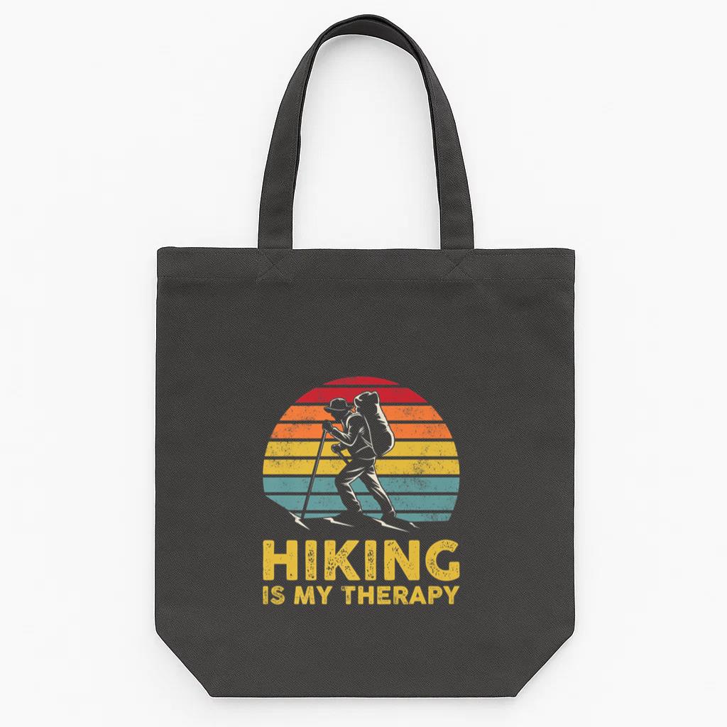 Hiking Is My Therapy Tote Canvas Bag