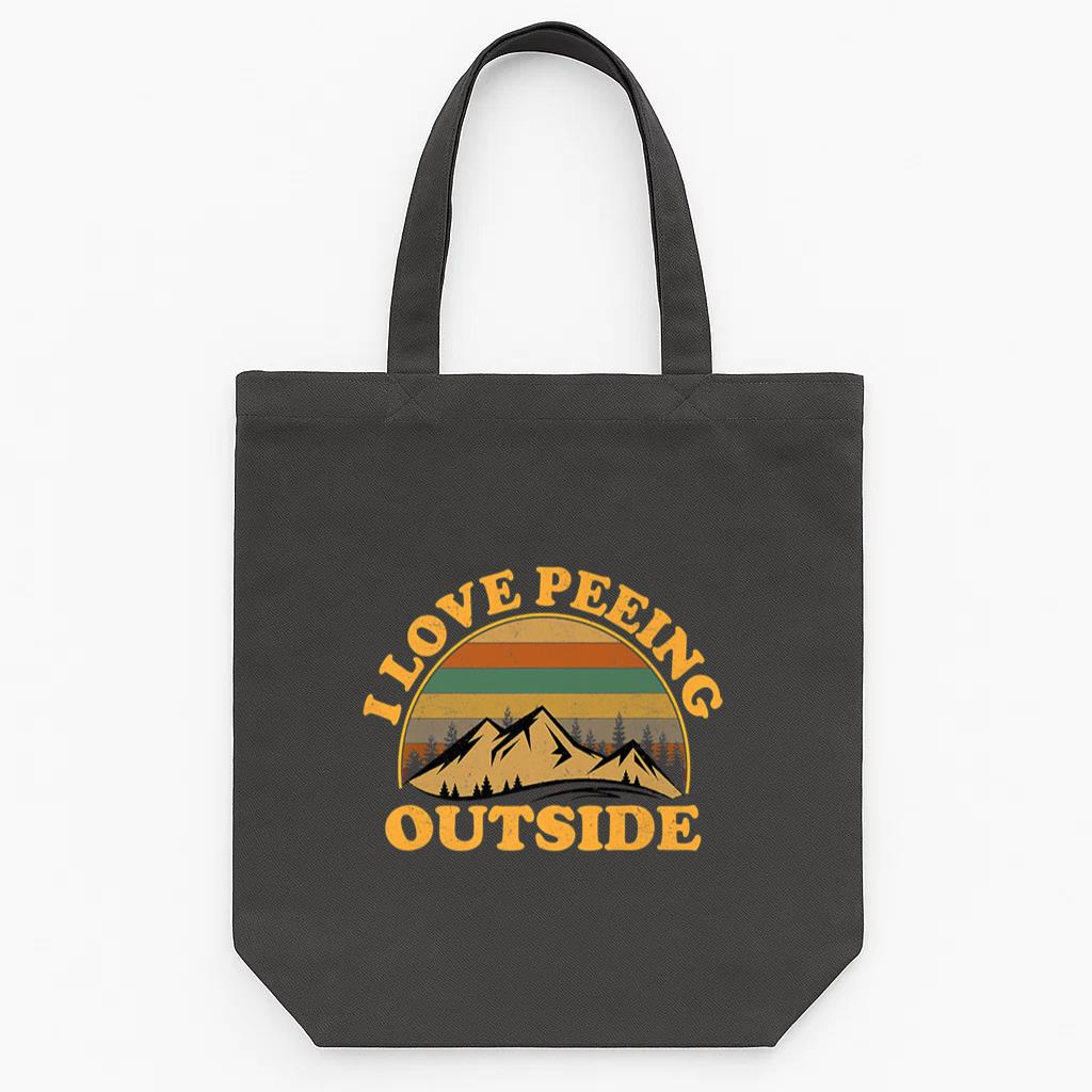 I Love Peeing Outside Camping Hiking Tote Canvas Bag