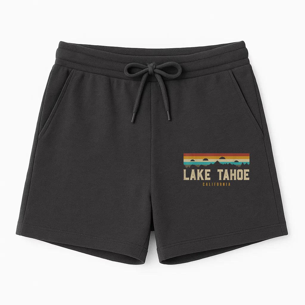 Lake Tahoe Vintage Mountains Hiking Camping California Short