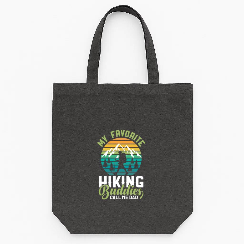 Man Hiking Joyful Artistic Tote Canvas Bag