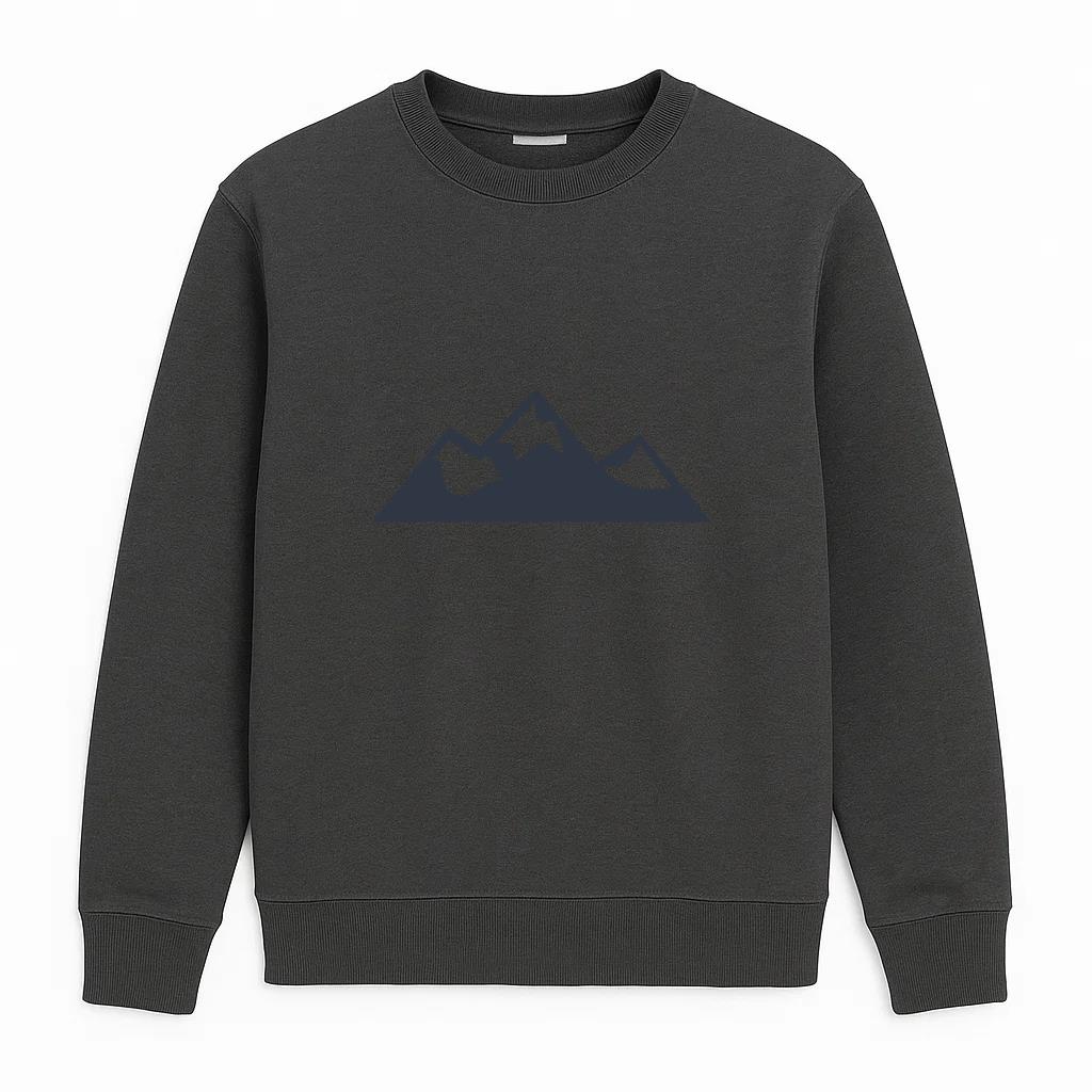 Mountain Climbing Hiking Illustration Badge Sweatshirt