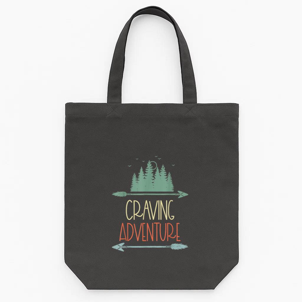 Retro Outdoorsy Forest Hiking Adventure Tote Canvas Bag