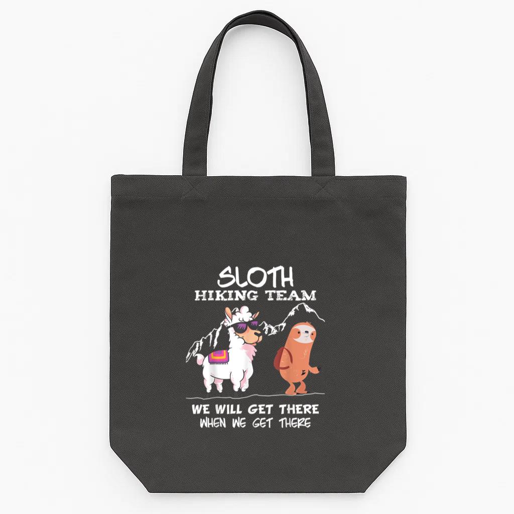 Sloth Hiking Team Tote Canvas Bag