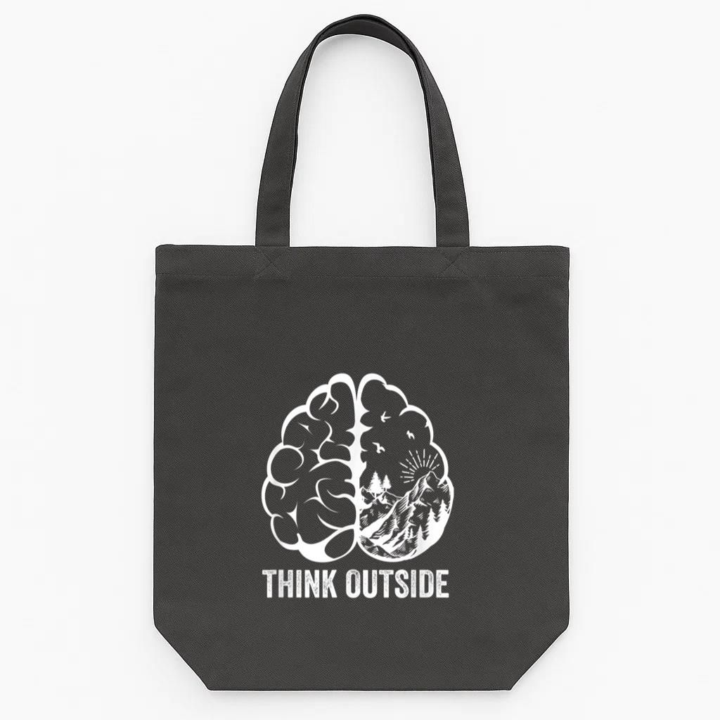 Think Outside Hiking Nature Camping Tote Canvas Bag