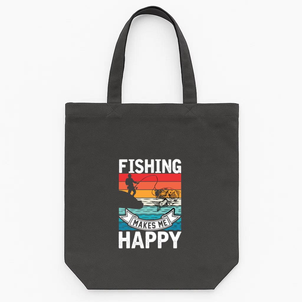 Traveler Hiking Focused Scenic Tote Canvas Bag
