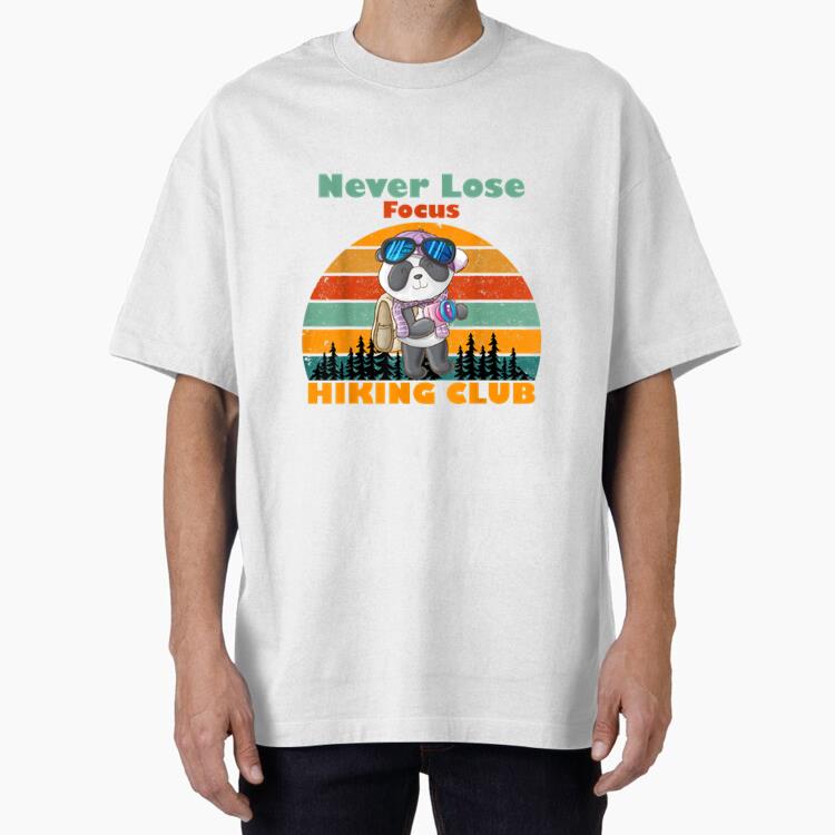 Vintage Panda Hiking Club Never Lose Focus T Shirt